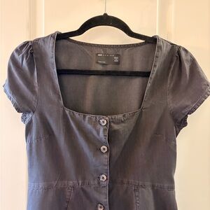 H&M Charcoal Button-Up Blouse